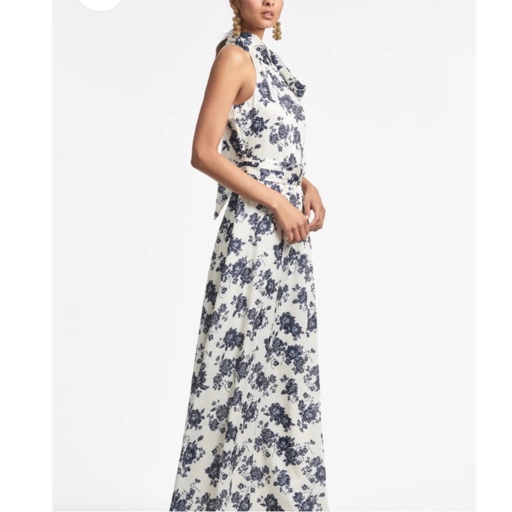 Sachin + Babi Kayla Gown - Ivory & Navy Peony size 12